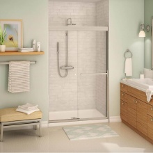 Maax Canada 135674-900-305-000 - Aura SC 43-47 in. x 71 in. 8 mm Bypass Shower Door for Alcove Installation with Clear Glass in Bru