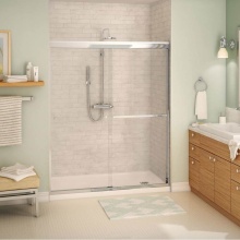 Maax Canada 135675-900-084-000 - Aura SC 55-59 in. x 71 in. 8 mm Bypass Shower Door for Alcove Installation with Clear Glass in Chr