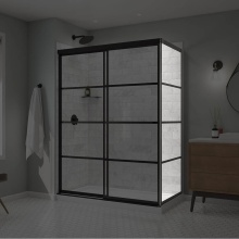 Maax Canada 136560-972-340-000 - Incognito 76 Return Panel for 32 in. Base with Shaker glass in Matte Black