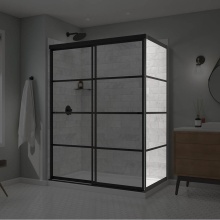 Maax Canada 136561-972-340-000 - Incognito 76 Return Panel for 36 in. Base with Shaker glass in Matte Black