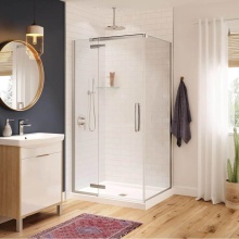 Maax Canada 137302-900-084-000 - Hana Rectangular 42 x 34 x 75 in. 8mm Pivot Shower Door for Corner Installation with Clear Glass i