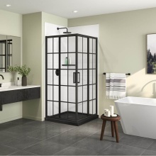 Maax Canada 137448-977-340-000 - Radia Square 36 x 36 x 71.5 in. 6 mm Sliding Shower Door for Corner Installation with French glass