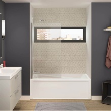 Maax Canada 137510-900-084-000 - Axial 30 x 55 ½ in. 6 mm Tub Screen for Alcove Installation with Clear Glass in Chrome