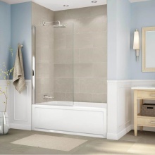 Maax Canada 137511-900-084-000 - Axial Square 34 x 58 in. 8 mm Tub Screen for Alcove Installation with Clear Glass in Chrome