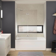 Maax Canada 137512-900-305-000 - Axial Duo 42 x 58 in. 8 mm Pivot Tub Screen for Alcove Installation with Clear Glass in Brushed Ni