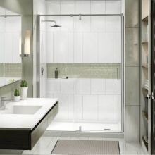 Maax Canada 137832-900-305-000 - ModulR 60 x 78 in. 8 mm Pivot Shower Door for Alcove Installation with Clear glass in Brushed Nick