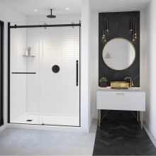 Maax Canada 138475-900-380-000 - Vela 56.5-59 x 78.75 in. 8mm Sliding Shower Door with Towel Bar for Alcove Installation with Clear