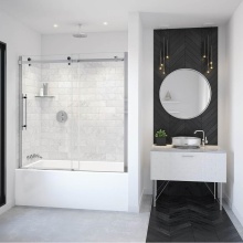 Maax Canada 138480-900-350-000 - Vela 56.5-59 x 59 in. 8 mm Sliding Tub Door for Alcove Installation with Clear glass in Chrome and