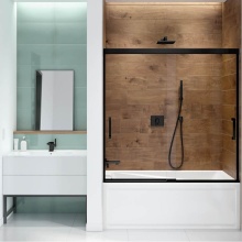 Maax Canada 139354-900-340-000 - Incognito 57 56-59 x 56 3/4 in. 8mm Bypass Tub Door for Alcove Installation with Clear glass in Ma