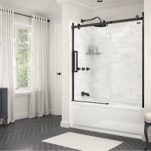 Maax Canada 139398-900-340-000 - Halo 56.5-59 x 59 in. 8 mm Sliding Tub Door for Alcove Installation with Clear glass in Matte Blac