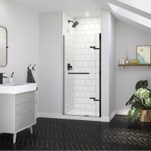 Maax Canada 139575-900-340-000 - Reveal Sleek 71 32 1/2-35 1/2 x 71 1/2 in. 8mm Pivot Shower Door for Alcove Installation with Clea