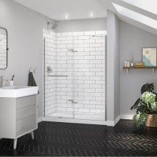 Maax Canada 139580-900-305-000 - Reveal Sleek 71 56-59 x 71 1/2 in. 8mm Pivot Shower Door for Alcove Installation with Clear glass