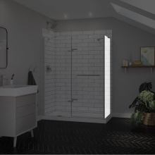 Maax Canada 139582-900-305-000 - Reveal Sleek 71 Return Panel for 34 in. Base with Clear glass in Brushed Nickel