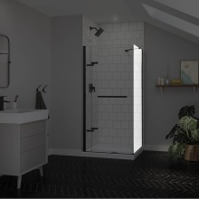 Maax Canada 139583-900-340-000 - Reveal Sleek 71 Return Panel for 36 in. Base with Clear glass in Matte Black