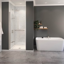 Maax Canada 139584-810-305-000 - Capella 78 32.5-35.5 x 78 in. 8 mm Pivot Shower Door for Alcove Installation with GlassShield®