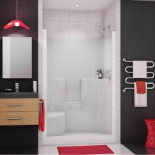 Maax Canada 140087-000-002-002 - SS3648 R/L AcrylX Alcove Center Drain One-Piece Shower in White