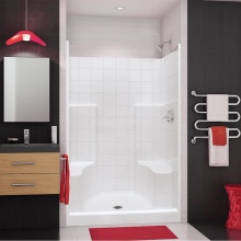 Maax Canada 140546-000-002-011 - SST3648 AcrylX Alcove Center Drain One-Piece Shower in White