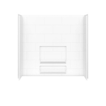 Maax Canada 141427-113-002-000 - Olio Tile 60 x 30 AcrylX Direct-to-Stud Three-Piece Wall Kit in White