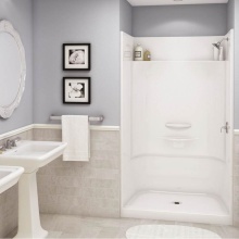 Maax Canada 148030-000-002-293 - Essence SH-4834 AcrylX Alcove Center Drain Four-Piece Shower in White