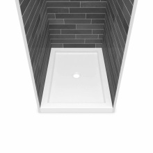 Maax Canada 410003-504-001-000 - B3Round 4836 Acrylic Alcove Deep Shower Base in White with Center Drain