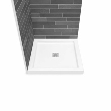 Maax Canada 420000-500-001-100 - B3Square 3636 Acrylic Corner Left or Right Shower Base in White with Center Drain