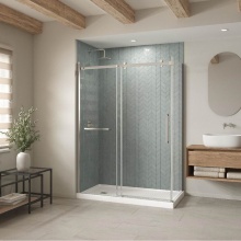 Maax Canada 420004-542-001-100 - B3Square 6030 Acrylic Corner Left Shower Base in White with Anti-slip Bottom with Left-Hand Drain