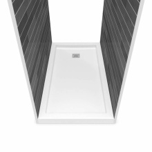 Maax Canada 420006-506-001-107 - B3Square 6036 Acrylic Tunnel Shower Base in White with Back End Drain