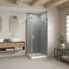 Maax Canada 420021-540-001-000 - B3X 3636 Acrylic Corner Left or Right Shower Base with Anti-slip Bottom with Center Drain in White