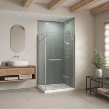 Maax Canada 420041-503-001-000 - B3X 4236 Acrylic Corner Right Shower Base with Center Drain in White