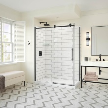 Maax Canada 137423-900-340-000 - Odyssey SC Return Panel for 36 in. Base in Clear Glass in Matte Black