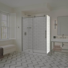 Maax Canada 137422-900-305-000 - Odyssey SC Return Panel for 32 in. Base in Clear Glass in Brushed Nickel