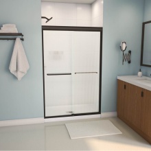 Maax Canada 135663-927-172-000 - Aura 43-47 x 71 in. 6 mm Bypass Shower Door for Alcove Installation with Fluted Glass in Dark Bron