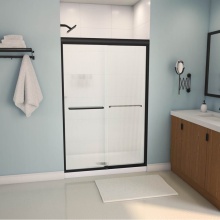 Maax Canada 135663-927-340-000 - Aura 43-47 x 71 in. 6 mm Bypass Shower Door for Alcove Installation with Fluted Glass in Matte Bla