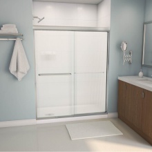 Maax Canada 135665-927-305-000 - Aura 55-59 x 71 in. 6 mm Bypass Shower Door for Alcove Installation with Fluted Glass in Brushed N