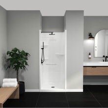 Maax Canada 105917-000-001-000 - Camelia SH-3636 Acrylic Alcove Center Drain No Seat One-Piece Shower in White