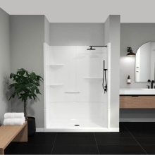 Maax Canada 105921-000-001-174 - Camelia SH-6034 Acrylic Alcove Center Drain No Seat Two-Piece Shower in White