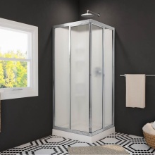 Maax Canada 105605-000-129-104 - 32 Mediterranean III 32 x 32 Polystyrene Center Drain Shower Kit in White with Mistelite Glass in