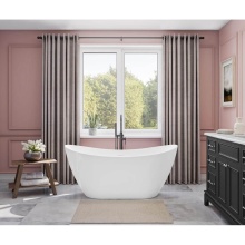 Maax Canada 107676-000-001-000 - Mirella 60 x 29 Acrylic Freestanding Center Drain Bathtub in White with White Skirt