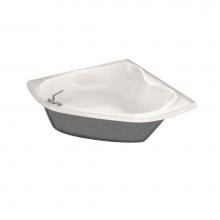 Maax Canada 102934-103-007 - Vichy 54.75 in. x 54.75 in. Corner Bathtub with Aeroeffect System Center Drain in Biscuit
