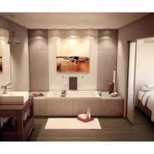 Maax Canada 105459-108-001 - New Town 59.75 in. x 32 in. Drop-in Bathtub with Aerosens System End Drain in White
