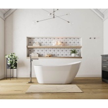 Maax Canada 107681-000-001-000 - Sinfoni 59 x 28 Acrylic Freestanding End Drain Bathtub in White with White Skirt