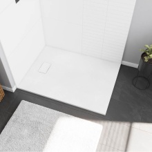 Maax Canada 107913-000-270-000 - Stonea 4836 Solid Surface Universal Shower Base in White with End Drain