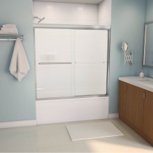 Maax Canada 139661-927-305-000 - Tonik 55-59 x 57 in. 6 mm Bypass Tub Door for Alcove Installation with Fluted Glass in Brushed Nic