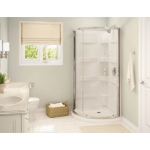 Maax Canada 300005-000-001-100 - Charlotte 34 x 34 Acrylic Center Drain Shower Kit in White with Clear Glass in Chrome