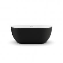 Maax Canada 106877-000-240-100 - Tosca Matte 5932 Acrylic Freestanding Center Drain Bathtub in Matte White with Matte Black Skirt