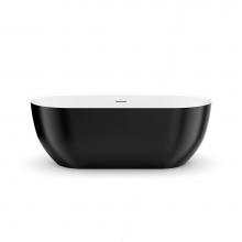 Maax Canada 106878-000-001-100 - Tosca 6732 Acrylic Freestanding Center Drain Bathtub in White with Black Skirt