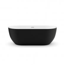 Maax Canada 106879-000-240-100 - Tosca Matte 6732 Acrylic Freestanding Center Drain Bathtub in Matte White with Matte Black Skirt
