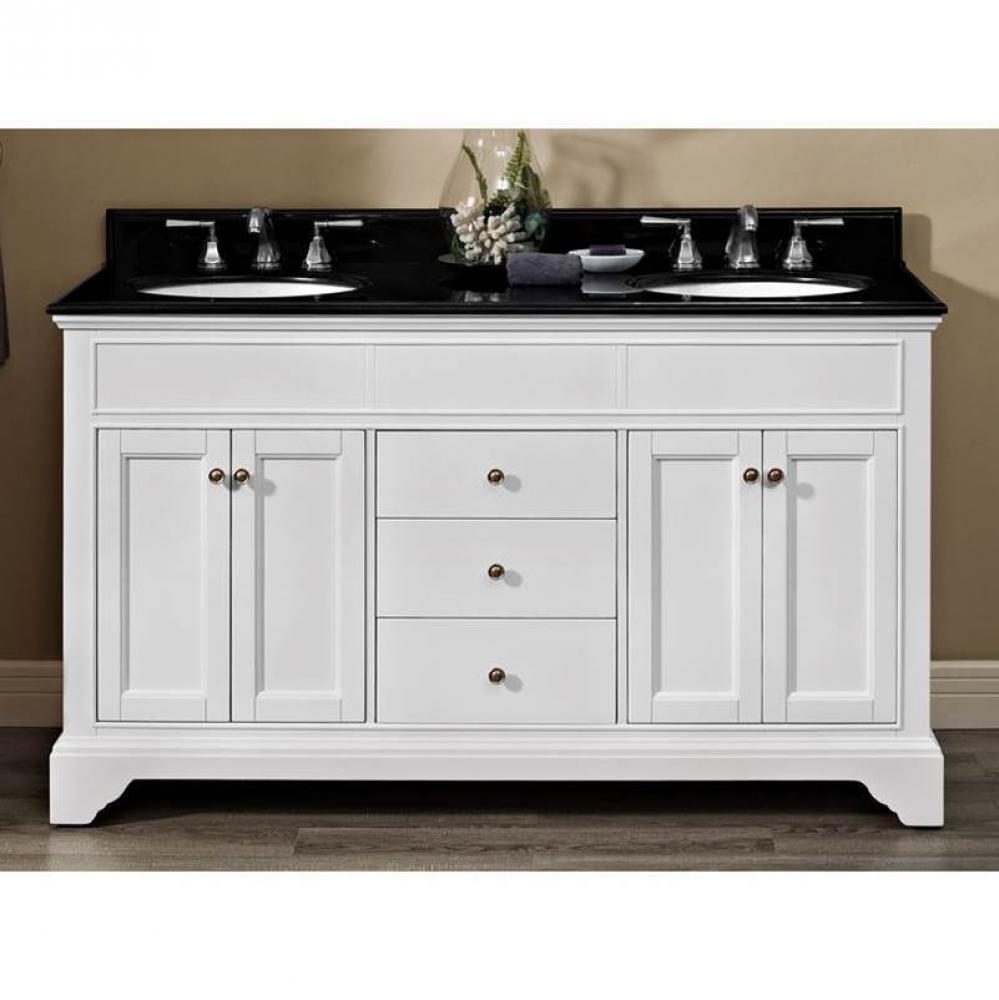 Framingham 60'' Double Bowl Vanity - Polar White