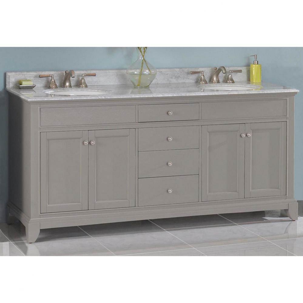 Smithfield 72'' Double Bowl Vanity - Medium Gray