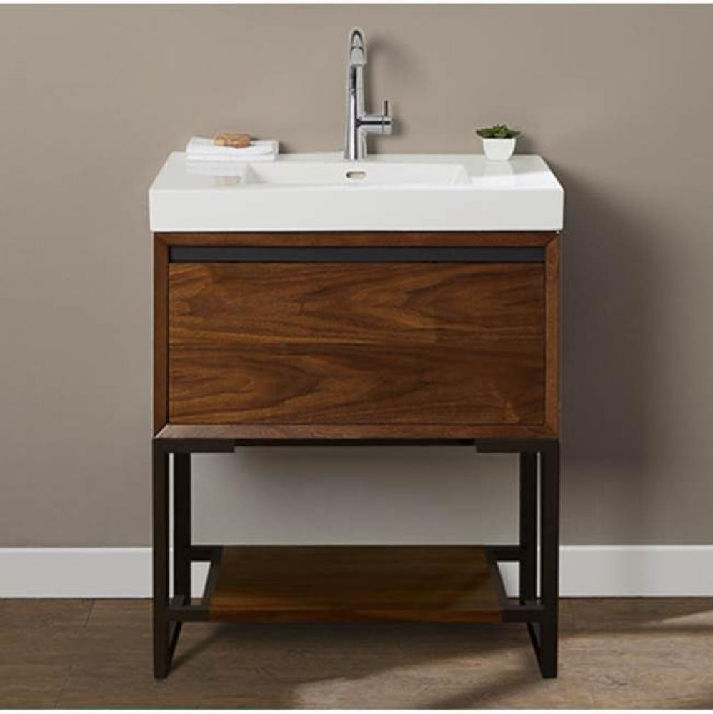 M4 30x18'' Open Shelf Vanity - Natural Walnut